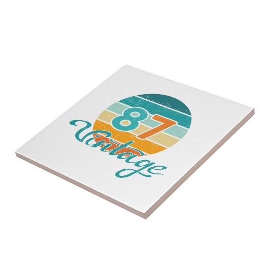 Retro Sunset 87 Vintage Distressed Tegeltje (Zijkant)