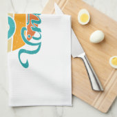 Retro Sunset 87 Vintage Distressed Theedoek (Quarter Fold)