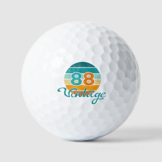 Retro Sunset 88 Vintage Distressed Golfballen (Voorkant)