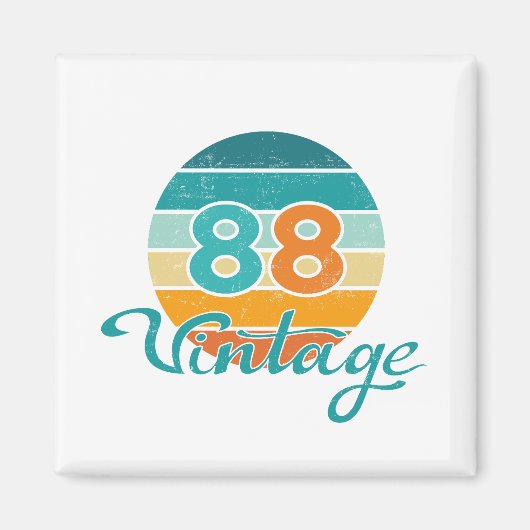 Retro Sunset 88 Vintage Distressed Magneet (Voorkant)