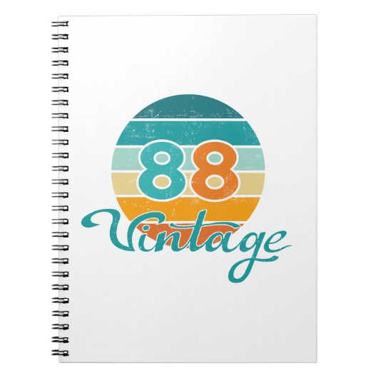 Retro Sunset 88 Vintage Distressed Notitieboek (Voorkant)