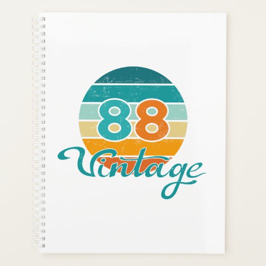 Retro Sunset 88 Vintage Distressed Planner (Voorkant)