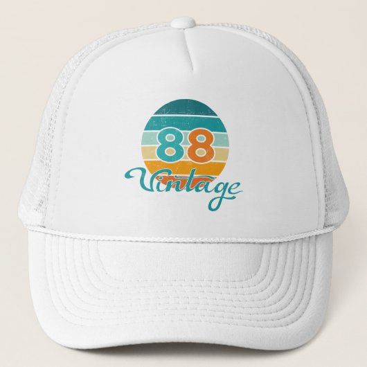 Retro Sunset 88 Vintage Distressed Trucker Pet (Voorkant)