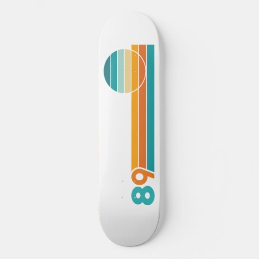 Retro Sunset 89 Badhanddoek Persoonlijk Skateboard (Voorkant)