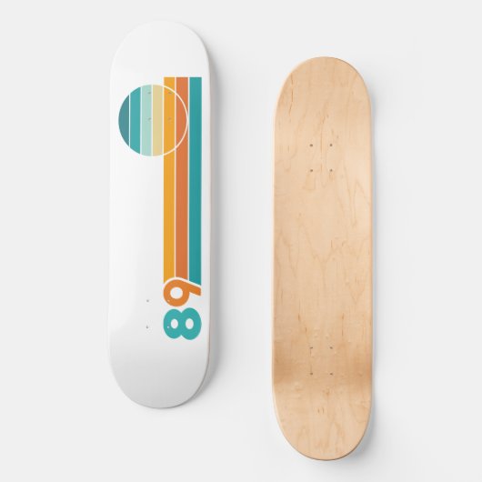 Retro Sunset 89 Beach Towel Persoonlijk Skateboard (Voorkant)