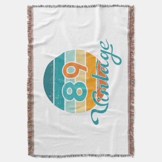 Retro Sunset 89 Vintage Distressed Deken (Voorkant Verticaal)