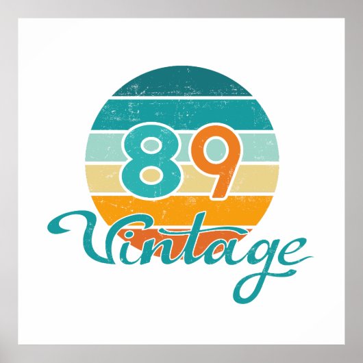 Retro Sunset 89 Vintage Distressed Poster (Voorkant)