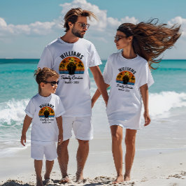 Retro Sunset Aangepaste Familie Cruise Gepersonali T-shirt