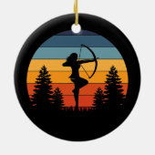  Retro Sunset aartsmeisjes Archer Bow Keramisch Ornament (Achterkant)