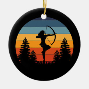  Retro Sunset aartsmeisjes Archer Bow Keramisch Ornament