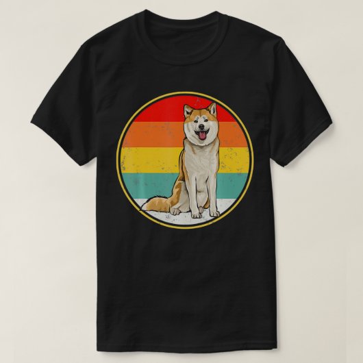 Retro Sunset Akita Dog T-shirt (Design voorkant)