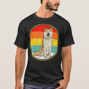  Retro Sunset Akita Dog T-shirt