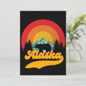 Retro Sunset Alaska Juneau Beer Mountains Wild AK Bedankkaart (Staand voorkant)