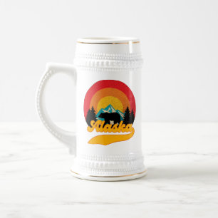 Retro Sunset Alaska Juneau Beer Mountains Wild AK Bierpul