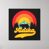 Retro Sunset Alaska Juneau Beer Mountains Wild AK Canvas Afdruk (Voorkant)