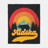 Retro Sunset Alaska Juneau Beer Mountains Wild AK Fleece Deken (Voorkant)