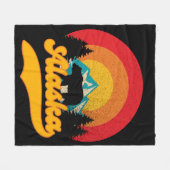 Retro Sunset Alaska Juneau Beer Mountains Wild AK Fleece Deken (Voorkant (Horizontaal))
