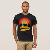 Retro Sunset Alaska Juneau Beer Mountains Wild AK T-shirt (Voorkant volledig)