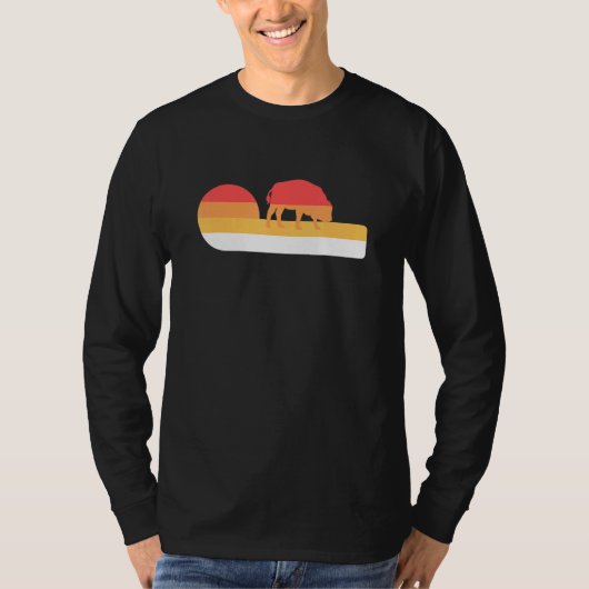 Retro Sunset Amerikaanse Bizon T-shirt (Voorkant)