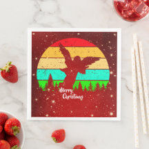 Retro  Sunset Angel Merry Kerstmis