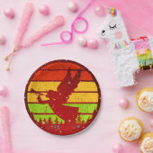 Retro  Sunset Angel met Horn 7" Papieren Bordje (Feest)