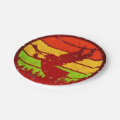 Retro  Sunset Angel met Horn 7" Papieren Bordje (Gekanteld)