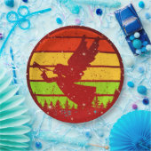 Retro  Sunset Angel met Horn 9" Papieren Bordje (Feest)