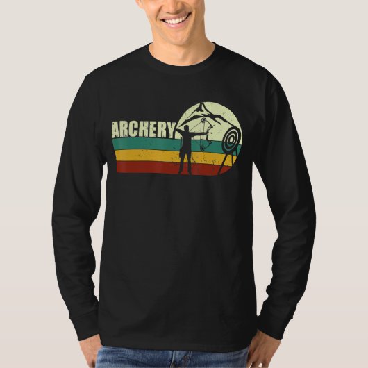 Retro Sunset Archery - Bow and Arrow Archer Art T-shirt (Voorkant)
