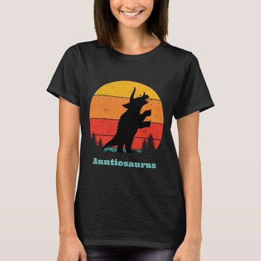 Retro Sunset Auntiesaurus T-shirt (Voorkant)