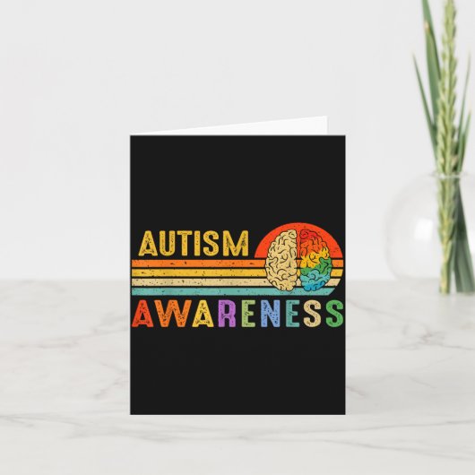 Retro Sunset Autism Awareness Neurodiversity Spect Kaart (Voorkant)