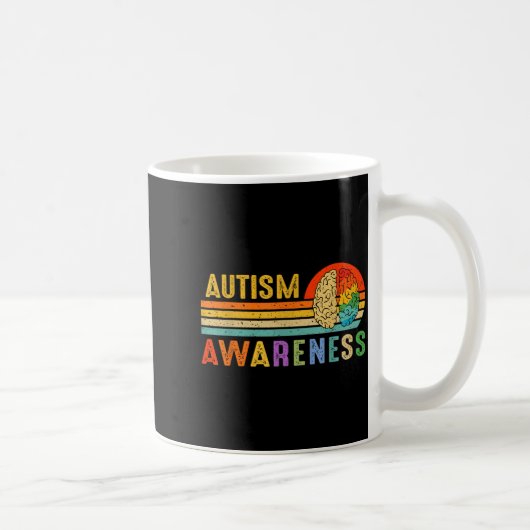 Retro Sunset Autism Awareness Neurodiversity Spect Koffiemok (Rechts)