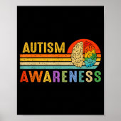 Retro Sunset Autism Awareness Neurodiversity Spect Poster (Voorkant)