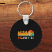 Retro Sunset Autism Awareness Neurodiversity Spect Sleutelhanger (Voorkant)