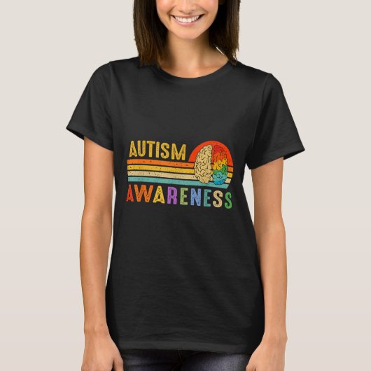 Retro Sunset Autism Awareness Neurodiversity Spect T-shirt (Voorkant)