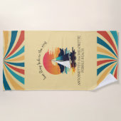 Retro Sunset Bachelorette Strandlaken (Voorkant)