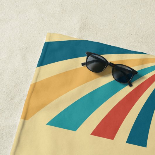 Retro Sunset Bachelorette Strandlaken (In situ)