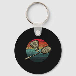 Retro Sunset Badminton - Birdie Shuttle Atleten Sleutelhanger