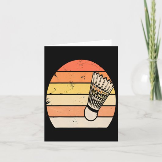 Retro Sunset Badminton Kaart (Voorkant)
