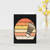 Retro Sunset Badminton Kaart (Gele Bloem)