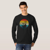Retro sunset bagpiper bagpipe-speler t-shirt (Voorkant volledig)