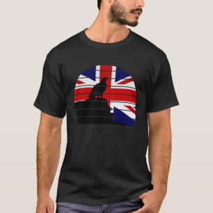 Retro sunset bald eagle on cliff Verenigd Koninkri T-shirt