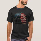 Retro sunset bald eagle standing on cliff American T-shirt (Voorkant)