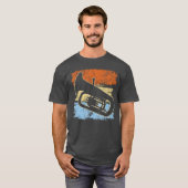 Retro Sunset Bariton Dirigent Marching Band Muzika T-shirt (Voorkant volledig)