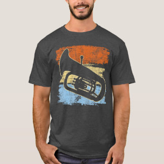 Retro Sunset Bariton Dirigent Marching Band Muzika T-shirt
