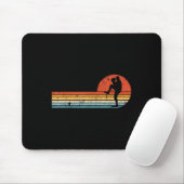 Retro Sunset Baseball Pitcher Baseball Pla Muismat (Met muis)
