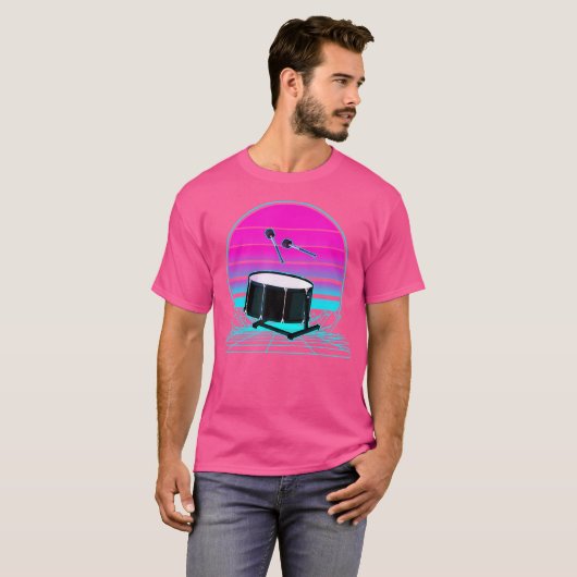 Retro Sunset Bass Drum T-shirt (Voorkant volledig)