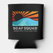 Retro Sunset Beach 50e 40e verjaardag Crew Squad Blikjeskoeler (Voorkant)