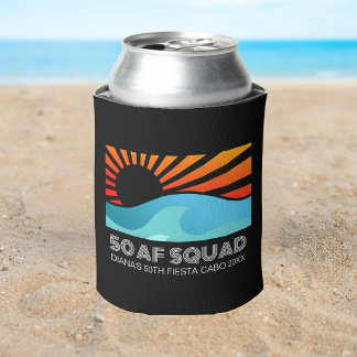 Retro Sunset Beach 50e 40e verjaardag Crew Squad Blikjeskoeler