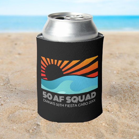 Retro Sunset Beach 50e 40e verjaardag Crew Squad Blikjeskoeler