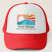 Retro Sunset Beach 50th AF Birthday Crew Squad Trucker Pet (Voorkant)